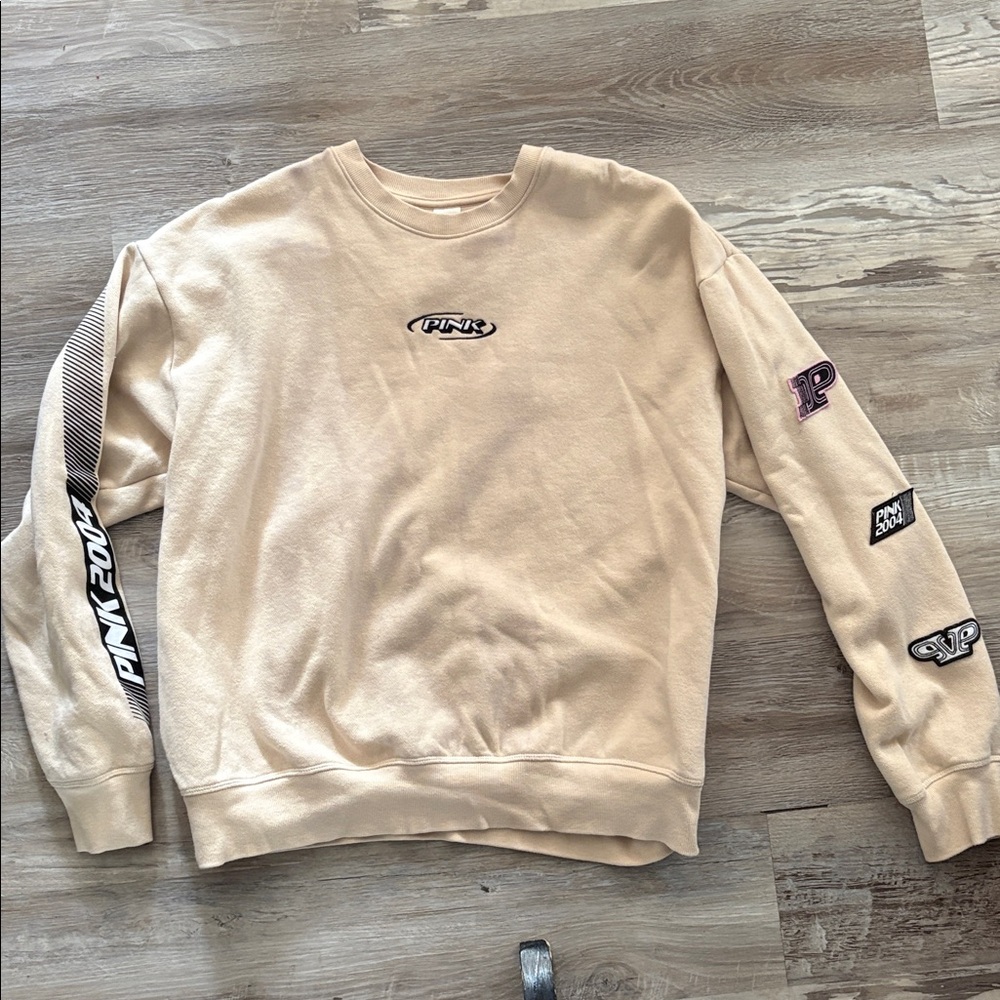 PINK Victoria's Secret Beige Crewneck Sweater large